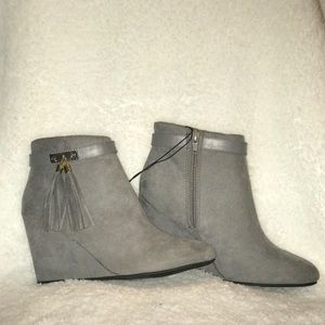 Coach Wedged Gray Ankle Boots
